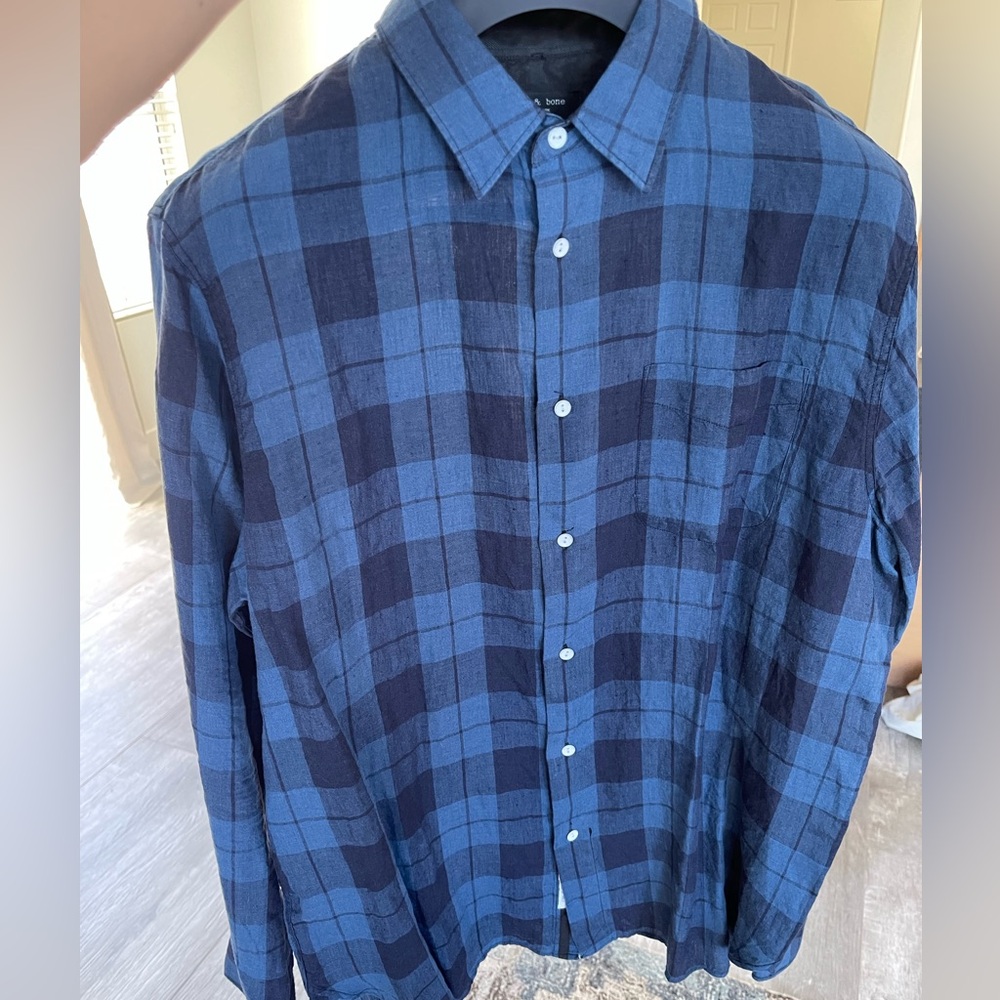 rag & bone classic fit button down linen shirt - Picture 15 of 15